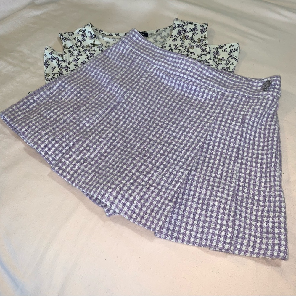Zara Lavender Gingham Skort - Picture 5 of 12